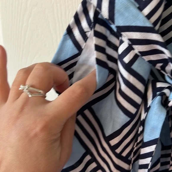 NWT Draper James lattice button down sleeveless shirt dress blue white print XL - Picture 7 of 8